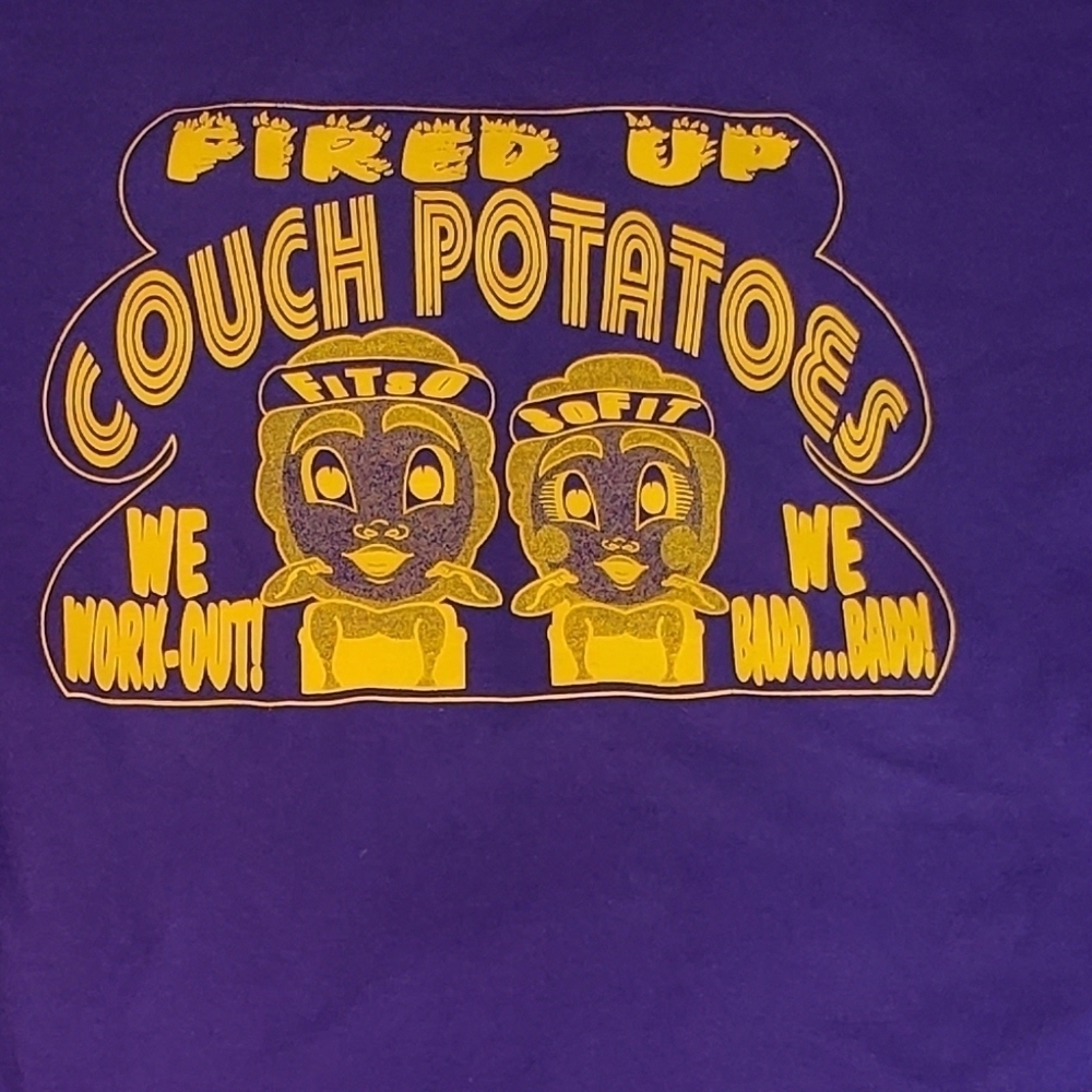 VINTAGE Silly Cotton Couch Potato Fitness Short Sleeve Tee XL - Picture 6 of 6